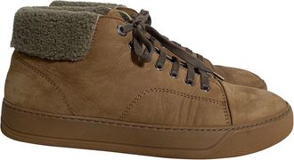 Lanvin Lanvin Mens Suede Shear-Lined High-Top Sneaker (Authentic Pre-Loved)