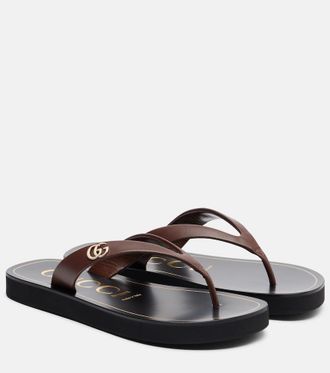 Gucci Mila Double G leather thong sandals