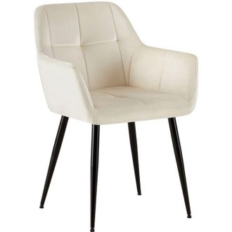 Clp Silla de salón Emia en terciopelo Terciopelo Crema