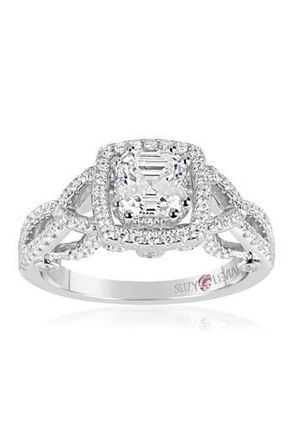 Suzy Levian Sterling Silver Asscher-Cut White CZ Ring at Nordstrom Rack, Size 5.5