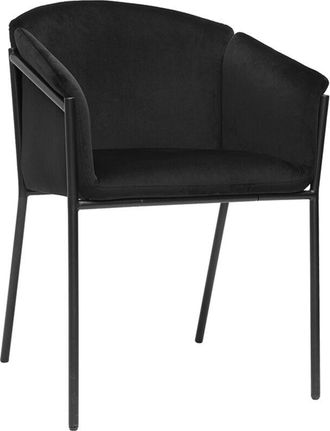 Miliboo Silla Negra De Terciopelo Y Metal Briane