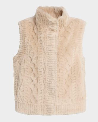 Jocelyn Faux Fur Sleeveless Cardigan