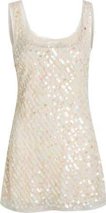 LoveShackFancy Loveshackfancy Calise Sequin-embellished Tulle Mini Dress - White - 2 (UK6 / XS)