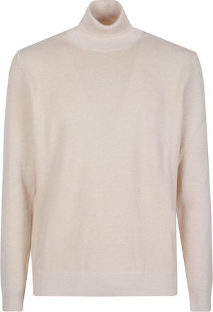Lardini Finely Knit Ribbed Virgin Wool-Cashmere Turtleneck