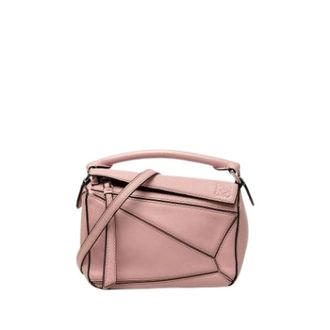 Loewe Pre-owned Mini Puzzle Satchel - Dames - Pre-owned - Roze - Maat: ONE Size Leer