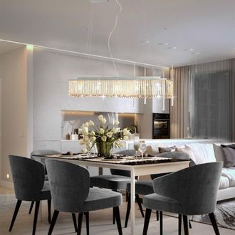 Berkfield Home Ceiling Lamp with Crystal Beads Silver 104 cm E14