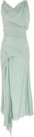 Victoria Beckham Posy Midi Dress - Dames - Feestkleedjes - Groen - 2XS - Satijn - Kleedjes