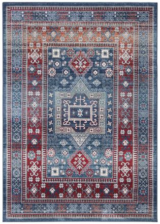 Safavieh Alfombra tradicional de polipropileno rojo/azul, 122 x 183 cm