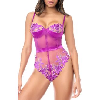 Mapal&eacute; Embroidered Teddy in Azalea at Nordstrom, Size Large