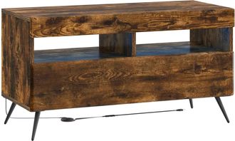 vidaXL Mueble De Tv Led Roble Ahumado Madera De Ingenier&iacute;a Vidaxl