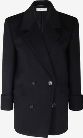 Saint Laurent Zweireihiger Kurzmantel aus Wolle