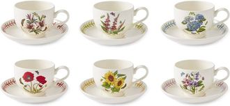 Portmeirion Set Of 6 Botanic Garden Meadow Breakfast Cups & Saucers