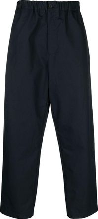 Jil Sander elasticated straight-leg trousers - men - Cotton/Cotton - 52 - Blue