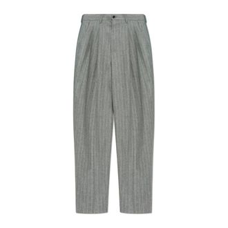 Dolce & Gabbana Wool Striped Broeken - Heren - Broeken - Grijs - Maat: L Wol