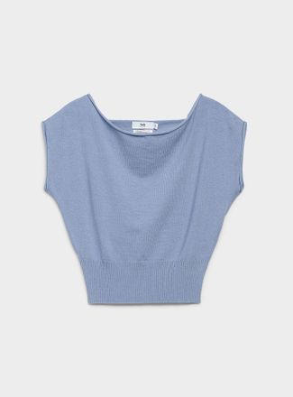 Twik Womens Loose-collar rolled-edge sweater