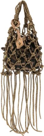 Kurt Geiger Kleine rugzak met franje en luipaardprint - Bruin