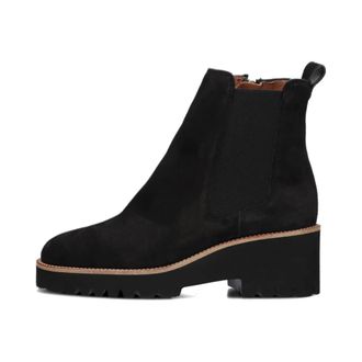 Paul Green Schoenen, Dames, Zwart, 40 1/2 EU, Leer, Zwarte Chelsea Boots Trendy Stijl