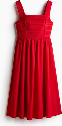 H&M Ausgestelltes Kleid mit Biesen - Red