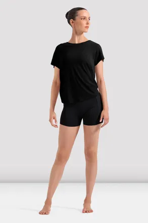 Bloch Ladies Ellie Twist Back Top, Grey Marle