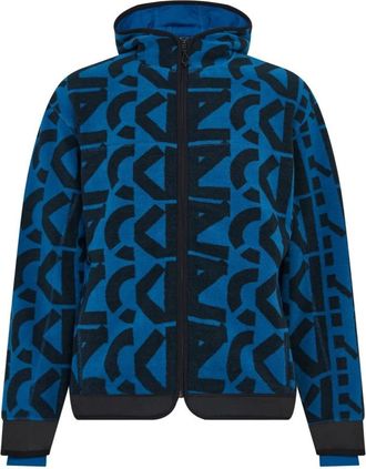 Kenzo Monogram Zipped Hoodie Ink Sweatshirt - Heren - Vesten met rits - Veelkleurig - S - Polyester - Hoodies & sweatvesten