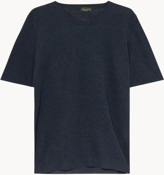 Roberto Collina Lichte Linnen Gebreide Trui - Heren - T-shirts - Blauw - S - Linnen - Tops