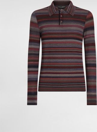 Dolce & Gabbana Striped Wool Polo Shirt - Man Sweaters And Cardigans 46