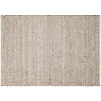 Miliboo Alfombra Rectangular Beige De Yute Y Algod&oacute;n Tejidos 160 X 230 Cm Camao