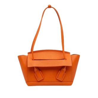 Bottega Veneta Pre-owned Handbags, female, Orange, Size: ONE SIZE Pre-owned Arco Tote Bag