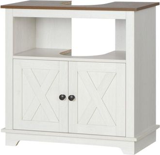 Kleankin Kleankin - Mobile da Bagno Sotto Lavabo in Truciolato con Armadietto e Ripiano