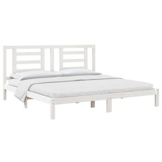 Berkfield Home Beautiful Bed Frame White Solid Wood Pine 200x200 cm