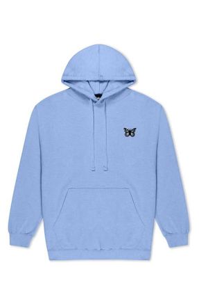 Dalix Womens Butterfly Midweight Hooded Sweatshirt in Blue at Nordstrom, Size Xx-Large