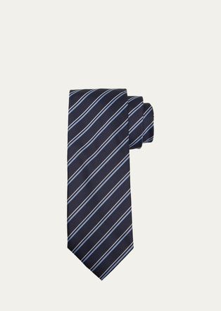 Ermenegildo Zegna Mens Variegated Stripe Silk Tie