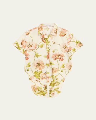 Cara Cara Asbury Tie-Front Cotton Button-Front Top