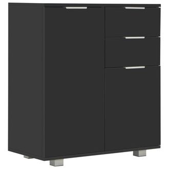 Berkfield Home Sideboard High Gloss Black 71x35x76 cm Engineered Wood | Size: 71 x 35 x 76 cm