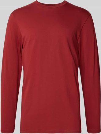 Ragman Longsleeve mit geripptem Rundhalsausschnitt in Rot, Größe XXXL