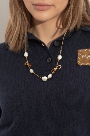 Marni Pearl Necklace, Womens, Gold