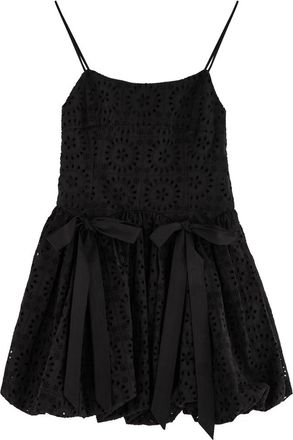 Damson Madder Penelope Broderie Anglaise Cotton Mini Dress - Black - 16 (UK16 / XL)
