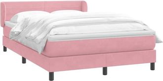 vidaXL Cama Box Spring Con Colch&oacute;n Terciopelo Rosa 160x220 Cm Vidaxl
