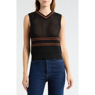 Re/Done Mesh Sweater Vest in Black Combo at Nordstrom Rack, Size X-Small