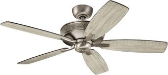 Elstead Lighting Ventilador de techo 132 cm acero y madera gris