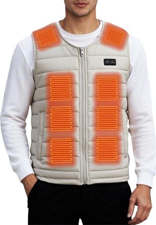 Generic Heated Gilet For Men Gilet For Men Uk Heated Vest Warming Sleeveless Jacket Rechargeable Battery Powered Thermal Inner Wear Winter Cozy Wear Suitable 