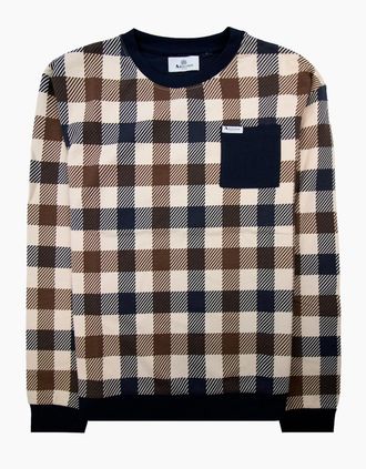 Aquascutum Mens Aquascutum Macro Iconic Pocket Crewneck Navy 11 - Size: 46/Regular