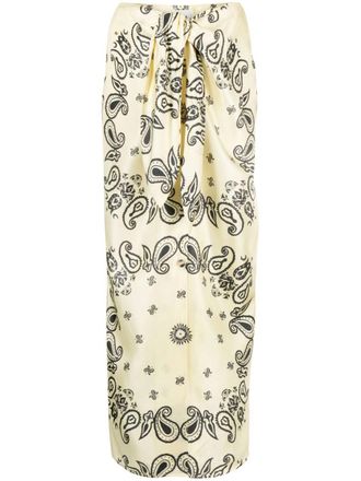 Nanushka Midi-rok met paisley-print - Geel