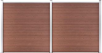 vidaXL Valla De Jard&iacute;n De Wpc Marr&oacute;n 353x186 Cm Vidaxl