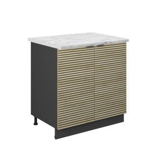 Vicco Armario Bajo Para Fregadero Fame-line, Panel De Roble, 80 Cm, Et M&aacute;rmol