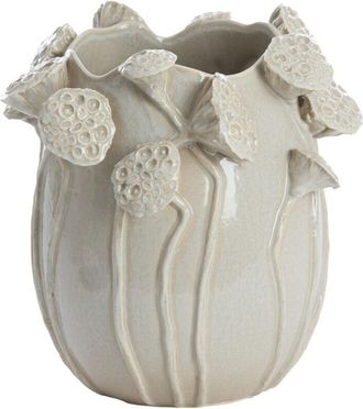 Light & Living Light&living - Vaso De Cer&aacute;mica Lavci Brillante Gris Claro - 26,5x25,5x26,5 Cm