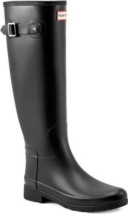 Hunter Refined Tall Waterproof Rain Boot in Black at Nordstrom Rack, Size 10