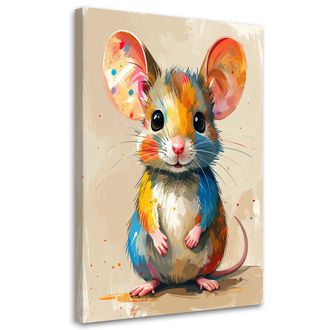 Feeby Cuadro En Lienzo, Rat&oacute;n Colorido Animales, 70x100