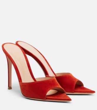 Gianvito Rossi Elle suede mules