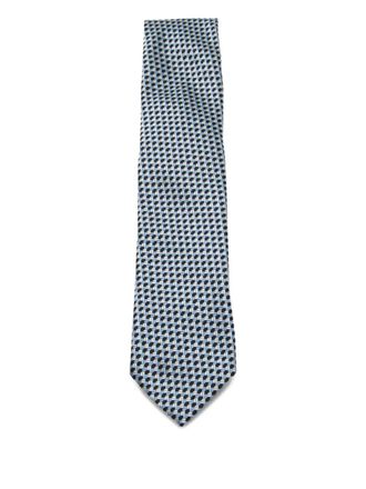 Ermenegildo Zegna Cravatta con motivo geometrico - Blu